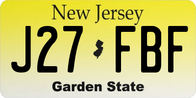 NJ license plate J27FBF