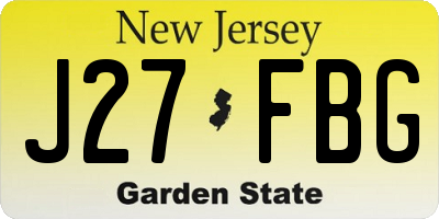 NJ license plate J27FBG