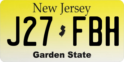 NJ license plate J27FBH