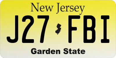 NJ license plate J27FBI