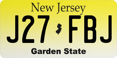 NJ license plate J27FBJ