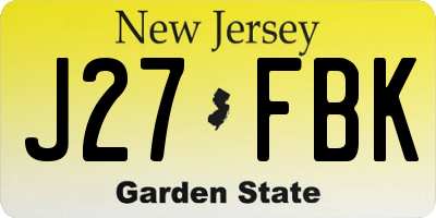 NJ license plate J27FBK