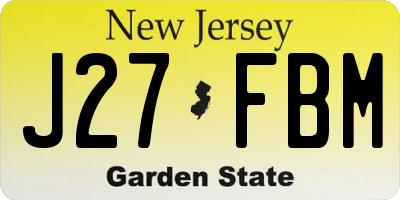 NJ license plate J27FBM