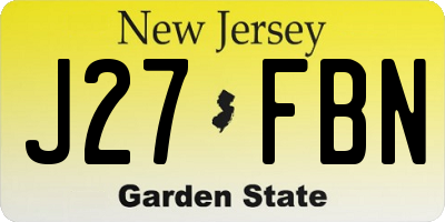 NJ license plate J27FBN
