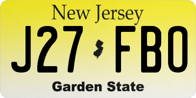 NJ license plate J27FBO