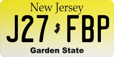 NJ license plate J27FBP