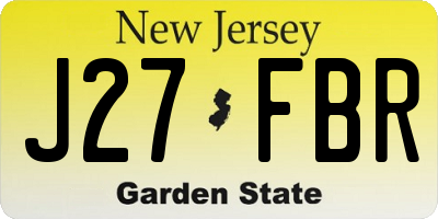 NJ license plate J27FBR