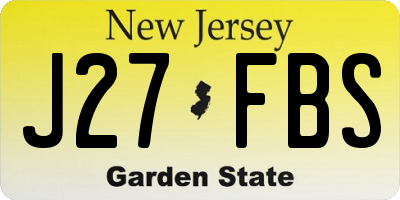 NJ license plate J27FBS