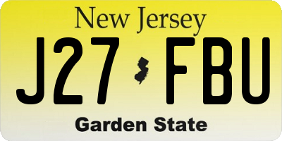 NJ license plate J27FBU