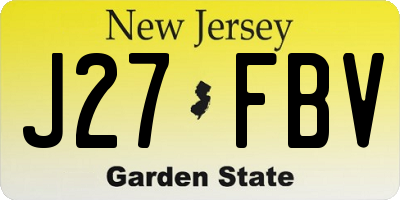 NJ license plate J27FBV