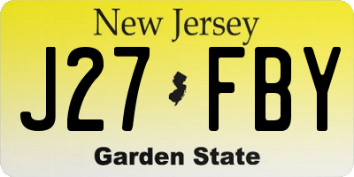NJ license plate J27FBY