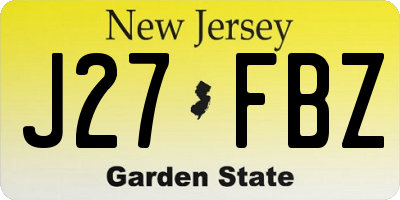 NJ license plate J27FBZ
