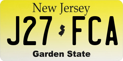 NJ license plate J27FCA