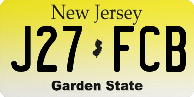 NJ license plate J27FCB