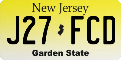 NJ license plate J27FCD