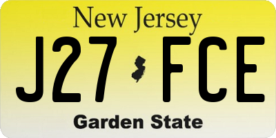 NJ license plate J27FCE