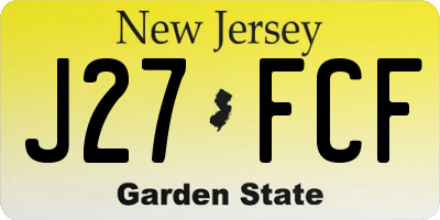 NJ license plate J27FCF