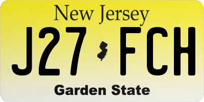 NJ license plate J27FCH