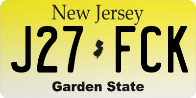 NJ license plate J27FCK