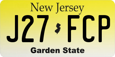 NJ license plate J27FCP