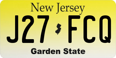 NJ license plate J27FCQ