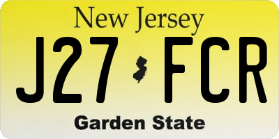 NJ license plate J27FCR