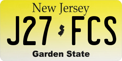 NJ license plate J27FCS