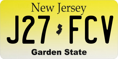 NJ license plate J27FCV