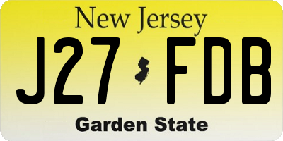 NJ license plate J27FDB