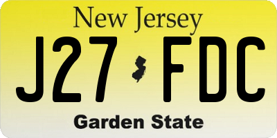 NJ license plate J27FDC
