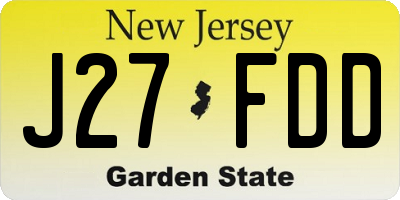 NJ license plate J27FDD