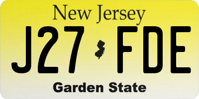 NJ license plate J27FDE