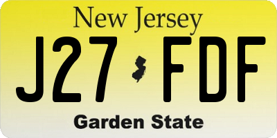 NJ license plate J27FDF
