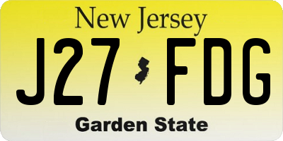 NJ license plate J27FDG
