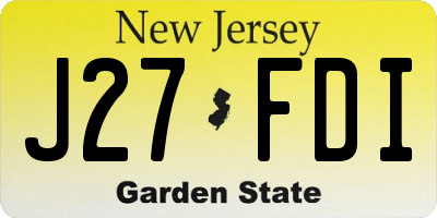NJ license plate J27FDI