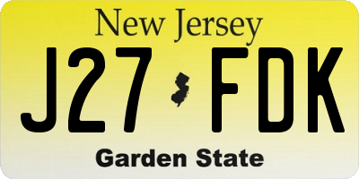 NJ license plate J27FDK