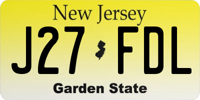 NJ license plate J27FDL