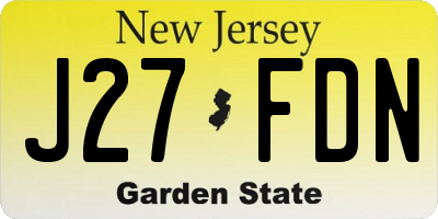 NJ license plate J27FDN