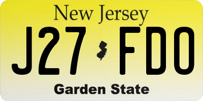 NJ license plate J27FDO