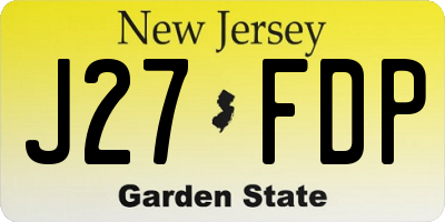 NJ license plate J27FDP