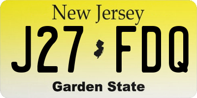 NJ license plate J27FDQ
