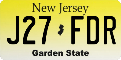 NJ license plate J27FDR