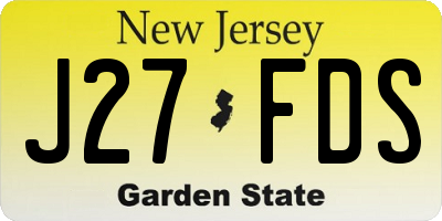 NJ license plate J27FDS