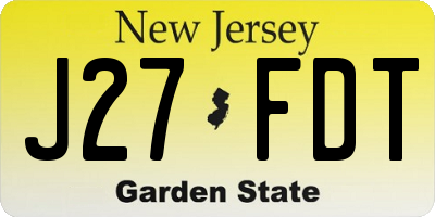 NJ license plate J27FDT