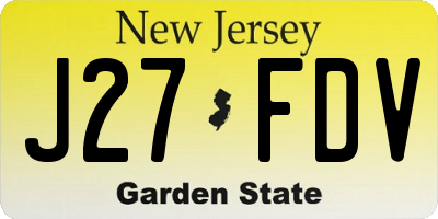 NJ license plate J27FDV