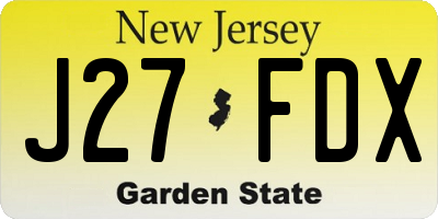 NJ license plate J27FDX