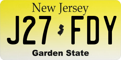 NJ license plate J27FDY