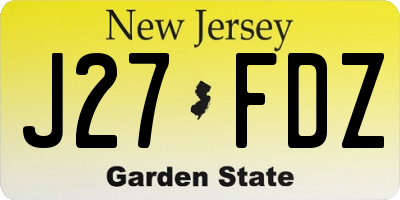 NJ license plate J27FDZ