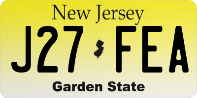 NJ license plate J27FEA