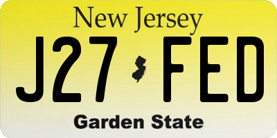 NJ license plate J27FED